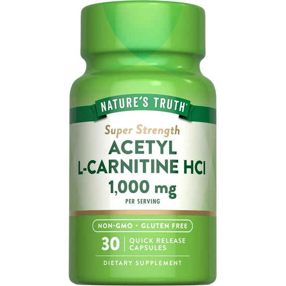 Acetyl L-Carnitine HCL | 1000mg | 30 Capsules | ALCAR | Non-GMO and Gluten Free | by Nature's Truth