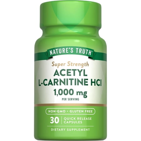 Acetyl L-Carnitine HCL | 1000mg | 30 Capsules | ALCAR | by Nature's Truth