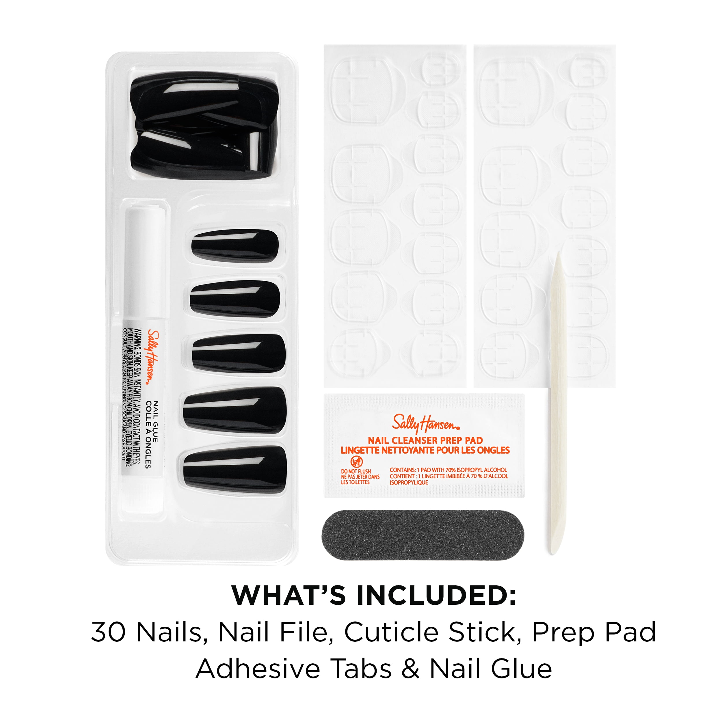 Sally Hansen, Salon Effects Press-On Nails, Onyx-Pected - Walmart.com