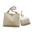 thumbnail image 1 of Bolso de mano para mujer con pequeño bolso bandolera, bolso de mano para vacaciones de verano y trabajo Beige, 1 of 8