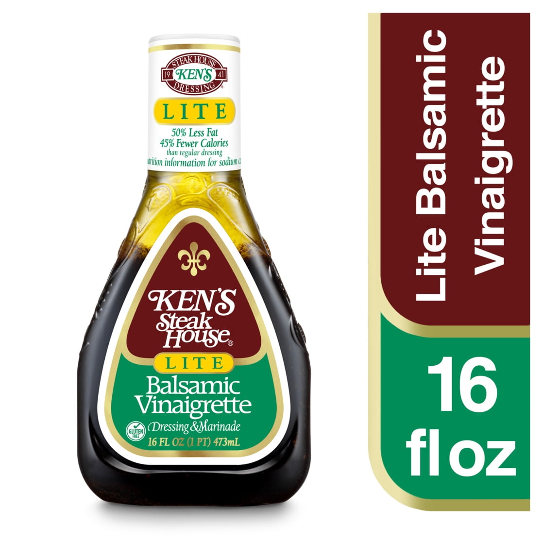 (2 pack) Ken's Steak House® Lite Balsamic Vinaigrette Salad Dressing & Marinade 16 fl oz