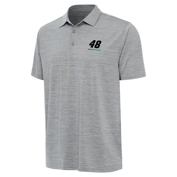 Men's Antigua  Heather Gray Alex Bowman Layout Polo