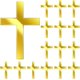 thumbnail image 1 of 16 piezas de espejo dorado acrílico con forma de cruz para decoración de tartas, bautizos, comuniones, fiestas temáticas, 1 of 5