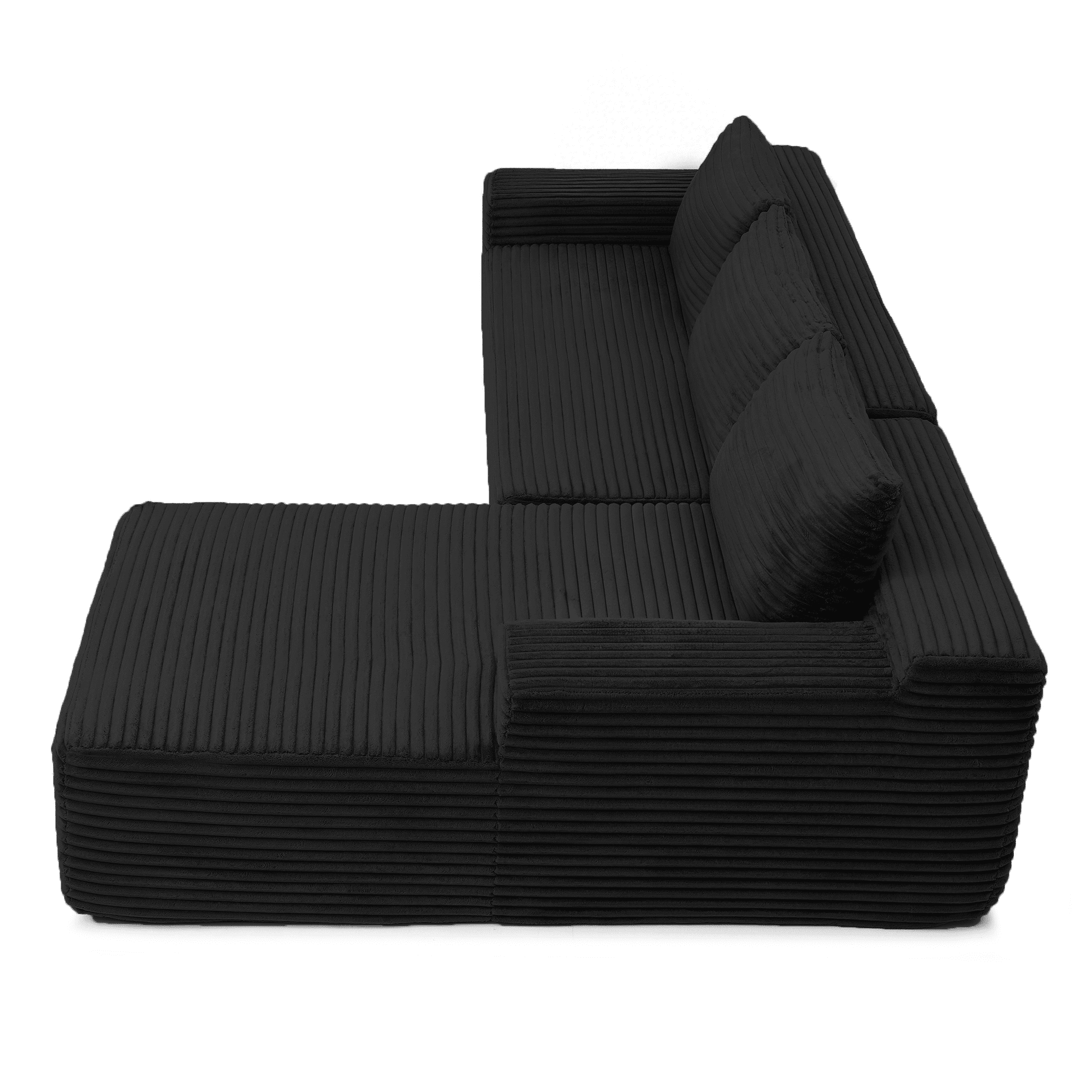 GARITIN 97 Inch Modular Sectional Sofa, Cloud Sectional Couch with Deep Seat, Modern L-Shape Sofa with Chaise, Upholstered Couch for Living Room Bedroom, No Assembly, Black