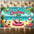 thumbnail image 6 of Tropical Theme Christmas in July Banner Summer Holiday Banner Colorful Balloons Beach Elements Celebration Banner for Summer Party Beach Gathering July Christmas Celebration, 6 of 9