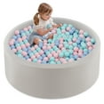 thumbnail image 5 of OLAKIDS Foam Ball Pit for Toddlers 200 PCS Pit Balls, 35” x 12” Soft Round Ball Pool Playpen with Sponge Pad, BPA Free, Ideal Gift for Babies Indoor Outdoor Games for Boys Girls, 5 of 10