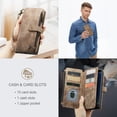 thumbnail image 2 of Wallet Case Compatible with Samsung Galaxy S8 Plus, Multifunctional Magnetic Closure Folio Case, [RFID Blocking] Durable PU Leather Flip Lanyard Strap Wristlet Zipper Card Holder Phone Case, Brown, 2 of 10