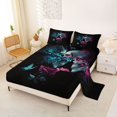 thumbnail image 2 of Feelyou Spooky Romantic Skull Queen Sheets, Boho Rose Butterfly Queen Sheet Sets, Black, 4pcs, 1 Flat Sheet, 1 Fitted Sheet and 2 Pillowcases, 2 of 5