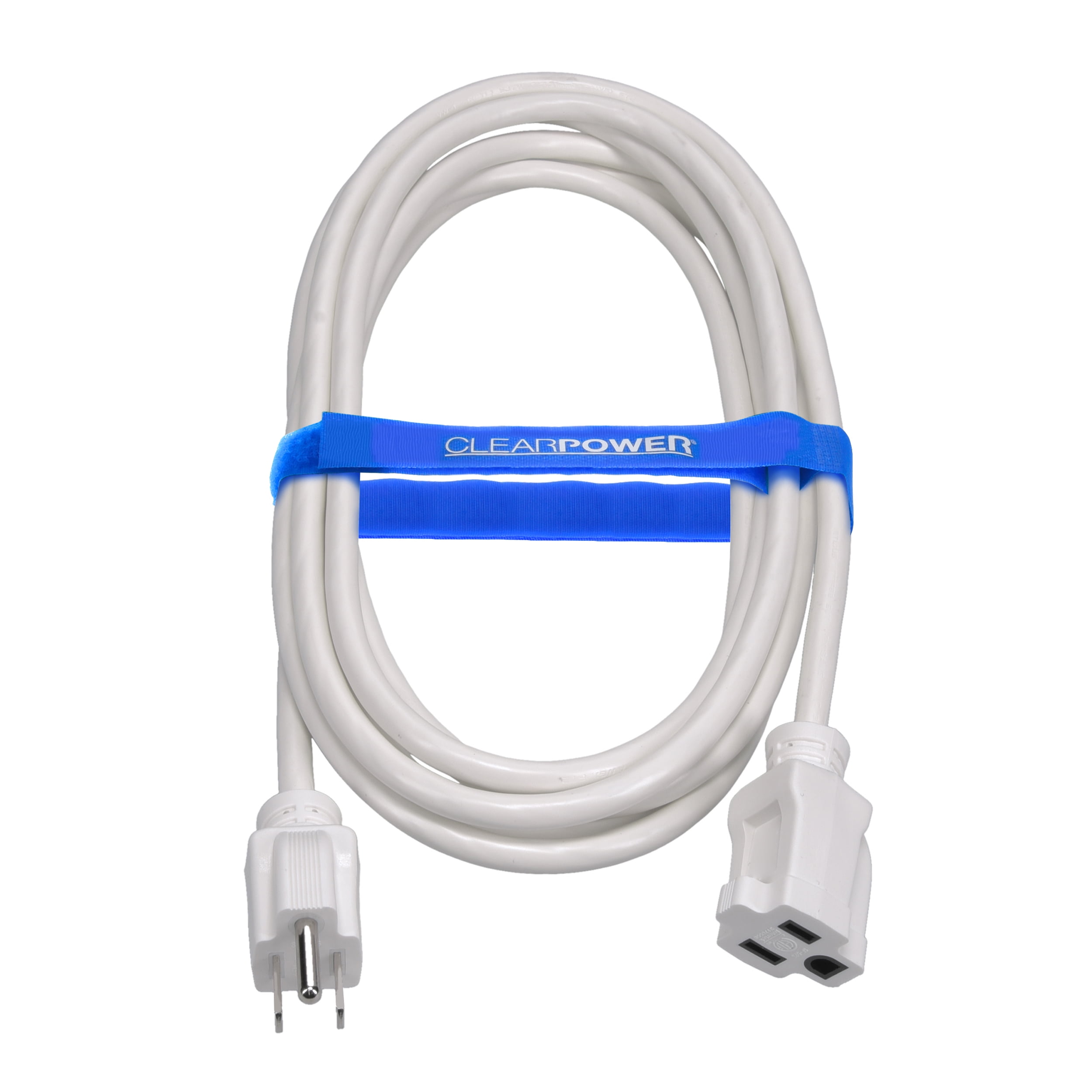 Clear Power 16/3 SJTW 12 ft Extension Cord, Weather Resistant & Flame