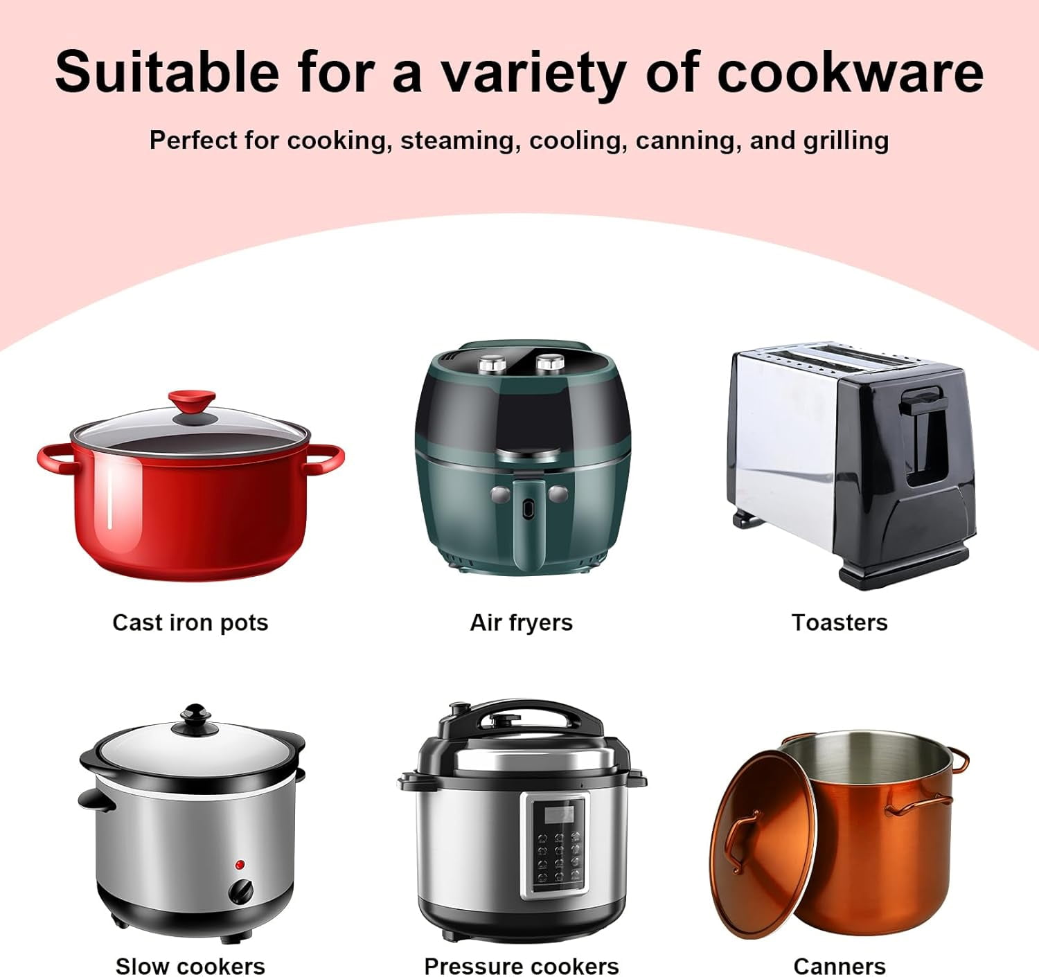 ABCISI 2pcs Silicone Cooker Racks, Oval Silicone Steamer Roasting Cooking Slow Steam Pan Roaster Racks Insert Multi-Use Kitchen Accessories Compatible with Instant Pot 5,6,8 Qt & Most Cookers (Red)