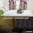 thumbnail image 3 of Watercolor Flowers Blackout Curtains for Bedroom, Spring Pink Ink Floral Botanical Thermal Insulated Kitchen Drapes with Grommets, Light Blocking Window Treatment, 2 Panels 42" x 54", 3 of 7