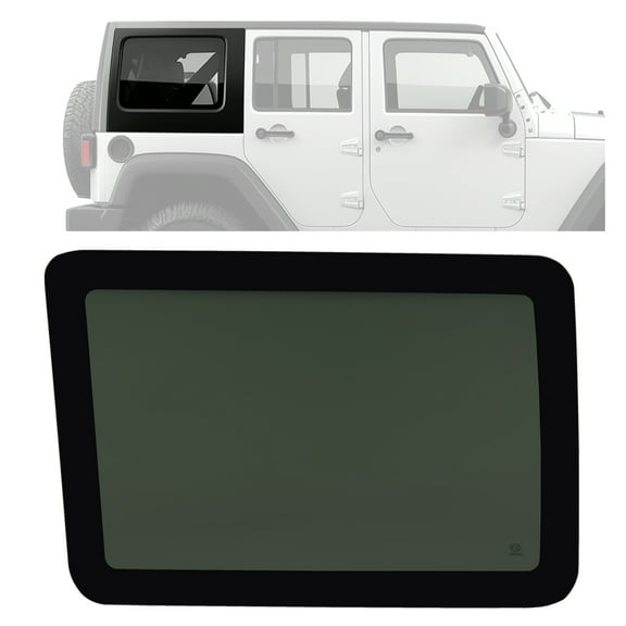 Kojem Rear Door Window  for 2007-2010 Jeep Wrangler Tempered Glass Passenger Right Side