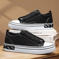 thumbnail image 5 of Men'S Breathable Canvas Sneakers - Casual Low-Top Shoes with Zipper Closure, White & Black Design, Comfortable for Casual Attire, Casual Sneakers | Minimalist Style | Fabric Lining, Shoes Sneakers, 5 of 9