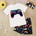 thumbnail image 2 of Teen Boy Clothes Toddler Baby Kids Spring Summer Cotton Cartoon Printed Short-sleeved Basketball 1t 2t 3t 4t 5t 6t T-shirt Tops Shorts 2PCS Set T Shirt Pullover 2-Piece, 2 of 5