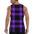 thumbnail image 3 of Easygdp Purple Buffalo Plaid Men's Tank Top, Sleeveless Muscle T Shirts, Breathable, Quick-Dry, Loose for Gym, Running, Fitness - Small, 3 of 9