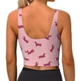thumbnail image 3 of Fotbe Dachshund Dog Puppy Pattern Womens' Sports Bra Longline Wirefree Padded with Medium Support Sports Moisture-Wicking Workou Vest,Tank Top-, 3 of 9