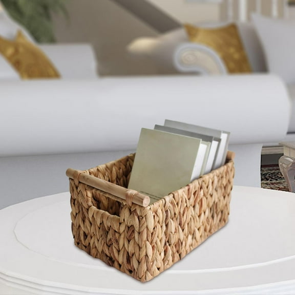 LOVIVER Woven Basket Decorative Storage Bin Decorative Woven Basket Sundries Organizer Basket Basket Organizing for Bathroom