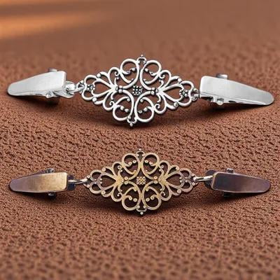 MUSEYA 2Pcs Retro Sweater Clips Alloy Clothing Fastening for Women Wedding