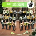 thumbnail image 6 of 3-Layer Black Flower Display Cart with Wheels, White Pots, for Manufacturing Sites and Warehouses, 6 of 8