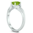 thumbnail image 2 of SZUL Women's 7X5MM Peridot and Diamond Wave Ring in 10K White Gold, 2 of 4