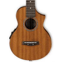 Ibanez UEW5E Concert Ukulele Acoustic Electric Guitar with Mahogany Top, 19 Frets, Mahogany Neck, Rosewood Fretboard, UK300-T Preamp, Open Pore