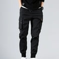 thumbnail image 2 of Pants Solid Color Thin Male Men Beam Feet Cargo Pants for Daily Life, 2 of 8