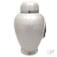 thumbnail image 3 of Cremation Urns- Dom Top Urn White Enameled with Wings of Heart Adult Urn –Best Urn for Human Ashes – Funeral Urn., 3 of 7