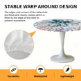 thumbnail image 6 of Blue Octopus Elastic Fitted Round Table Cover Ocean Fish Coral Seagrass Waterproof Outdoor Tablecloth for Holiday Party, Picnic, Patio & Dining Fits Tables Up to 45"-54", 6 of 8