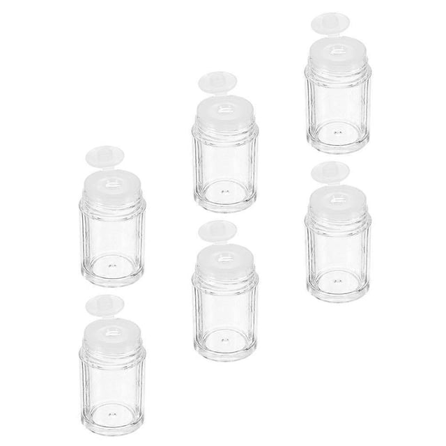 6Pcs Transparent Plastic Loose Powder Bottles with Flip-Lid Design for Storage and DIY Makeup Fits