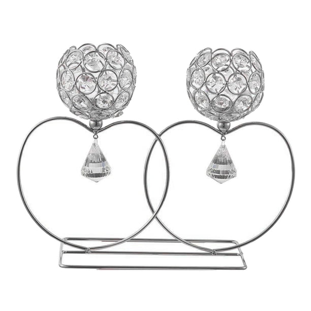 Candelero de de comedor, candeliere europeo, accesorios para , romántica, chapada en hierro, adornos de joyería, candeliere Plata