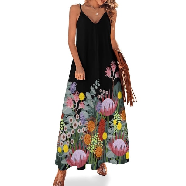 Vestido sin mangas con ramo, vestido de noche elegante y chic, vestidos de estilo coreano para mujer