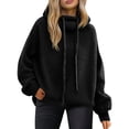 thumbnail image 1 of Comdrip Fall Sweaters for Women 2025 Pile Collar Lazy Style Sweater for Women Solid Color Loose Thick Sweater Top Turtleneck Loose Sweater Ladies Sweaters, Black M, 1 of 5