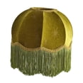 thumbnail image 2 of Mornei European Style Fringe Table Lamp Shade Velvet Lighting Cover for Bedroom Bedside Style B, 2 of 8