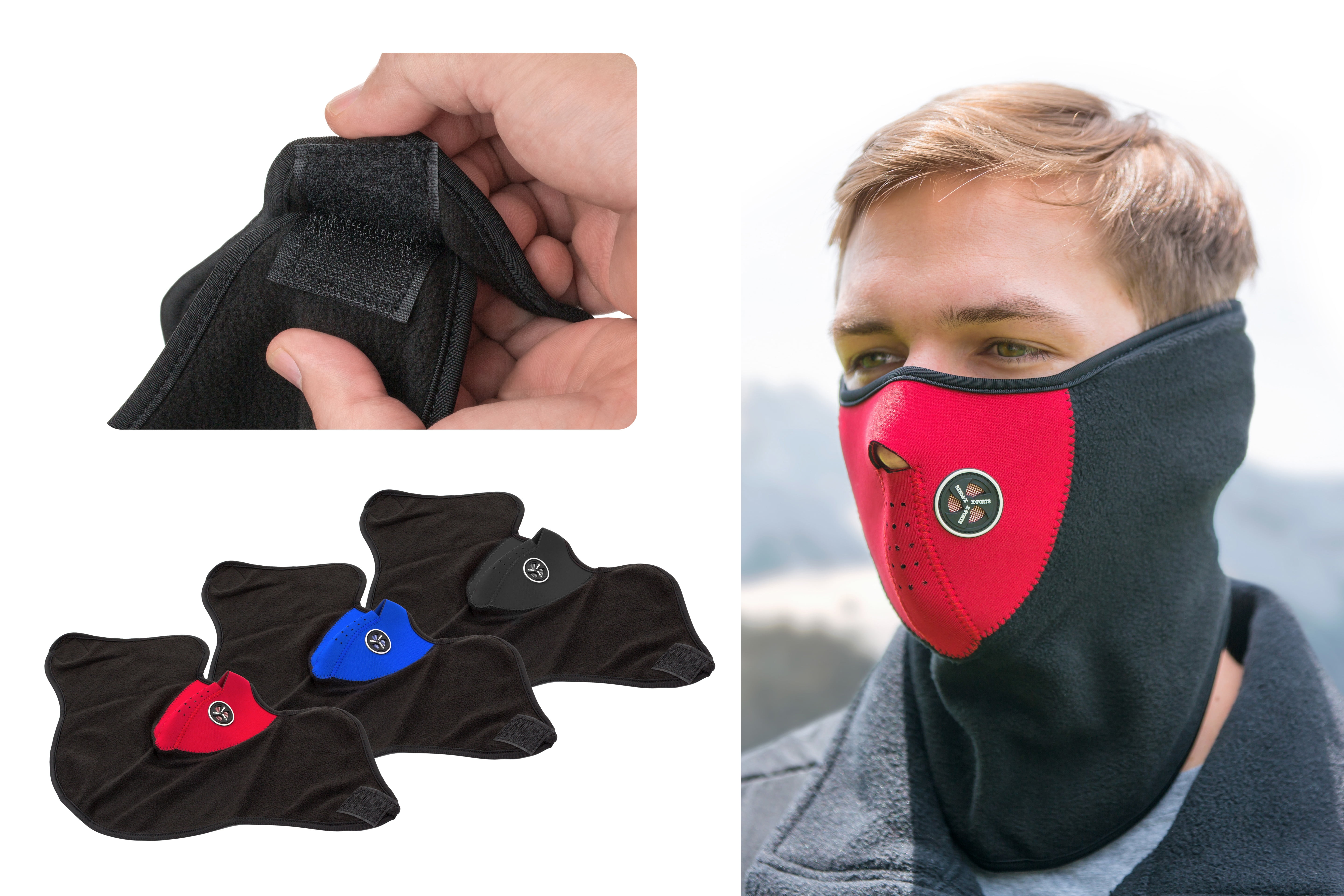 3 Pack: Neoprene Fleece Face Masks by