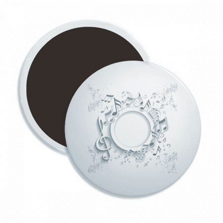 

Simple Rotatg Music Notes White Round Ceracs Fridge Magnet Keepsake Decoration