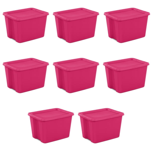 het ergste Encyclopedie 945 Sterilite 18 Gallon Tote Box Plastic, Fuchsia Burst, Set of 8 - Walmart.com