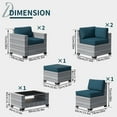 thumbnail image 6 of 7-Piece Outdoor Sectional Patio Furniture Set, All-Weather Wicker Rattan Sofa with Thick Washable Cushions & Tempered Glass Table, Perfect for Garden, Poolside, Backyard, 6 of 8