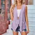 thumbnail image 2 of Ediodpoh Women's Hollow Out Solid Color Fashion Casual Cardigan Coat Breathable Womens Cardigan Sweaters Purple S, 2 of 8
