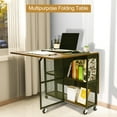 thumbnail image 2 of EasyPAG Folding Dining Table with Storage Rack Movable Kitchen Table Extendable Versatile Table Space Saving Foldable, 2 of 8