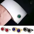 thumbnail image 5 of HOOUN 1Pair Shirt Suit Cuff Links Jewelry Rhinestone Crystal Classic Fashion Cufflinks-gold, 5 of 9
