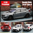 thumbnail image 2 of Coche de juguete Honda Civic Tipo R para niños, modelo en miniatura fundido a presión, puertas traseras que se pueden abrir, colección de luz y sonido, regalo para niños, 1/32, 2 of 4