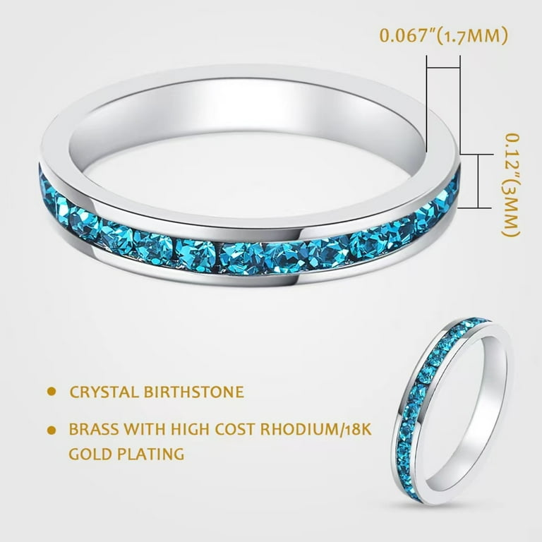 Channel set deals birthstone rings