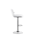 thumbnail image 3 of MINCETA Bar Stools,18.9" Seat Width Modern Upholstered Swivel Stool with Back for Bar and Counter Height, Adjustable Height 24" to 34",Set of 2,Faux Leather in White, 3 of 9