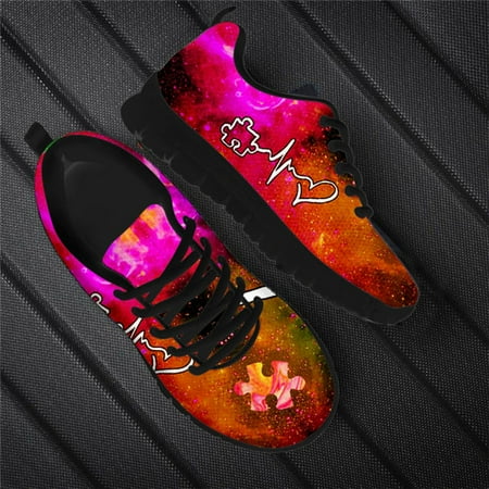 

Love Autism 3D Galaxy Pattern Fashion Women Flats Shoes Casual Sneakers Comfortable Air Mesh Ladies Walking Footwear