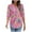#03 Hot Pink, variant on Summer Tops for Womens 3/4 Length Sleeve Blouses Casual V-Neck T-shirts Cuffs Pleated Sleeve Fashion Printed Tees Shirts Loose Pullover Top