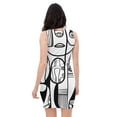 thumbnail image 2 of Women's Handmade All-Over Printed Bodycon Dress – Sleeveless, Black  White Modern Art Design, Street Partywear, Sizes XS-XL, 2 of 4