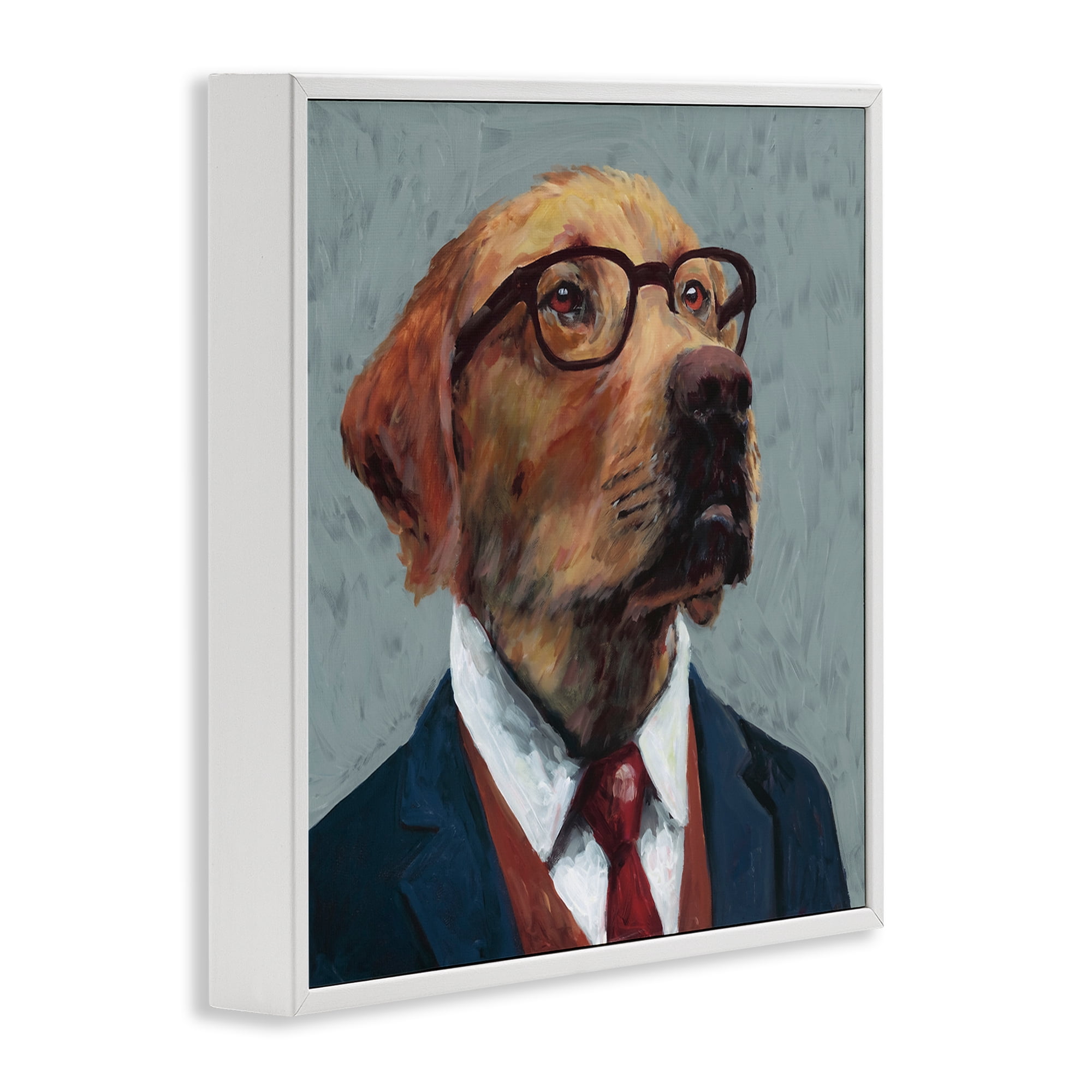 Stupell Industries Bark Kent Portrait White Framed Giclee Art, design by Studio Bautista