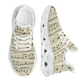 thumbnail image 1 of Zapatos planos con estampado de notas musicales para mujer, zapatillas deportivas cómodas con plataforma y cordones,, 1 of 6