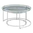 thumbnail image 5 of Ensigne Metal 2-Piece Round Nesting Table Set, Chrome and Gray, 5 of 7