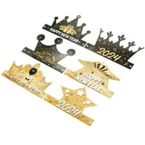 SHOWERORO New Year Party Hats 12Pcs Theme Happy New Year Paper Hats for Kids and Adults Party Accessories